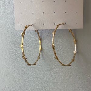 Gold Star Hoop Earrings